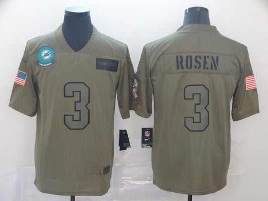 Men's Miami Dolphins Josh Rosen #3 Brown Game jersey