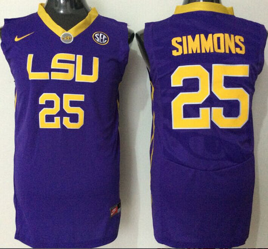 Men's LSU Tigers Ben Simmons #25 Purple Player Game Jersey