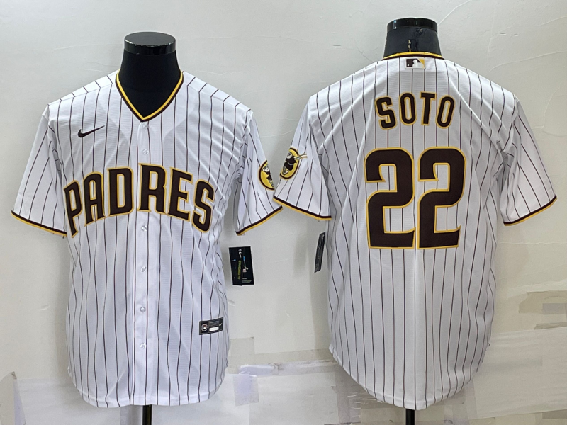 Men's San Diego Padres Juan Soto #22 White Home Replica Player jersey