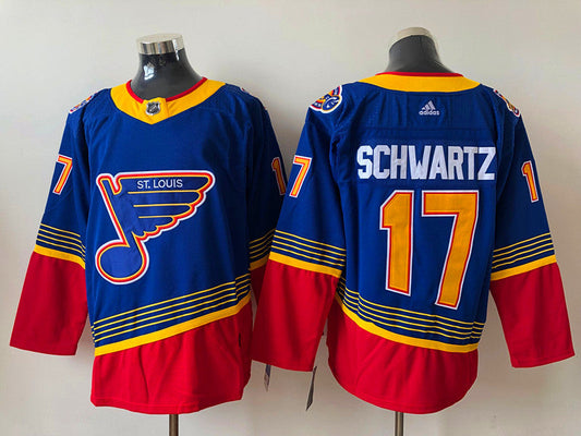 Men's St. Louis Blues Jaden Schwartz #17 Blue Breakaway Player jersey