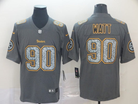 Men's Pittsburgh Steelers T.J. Watt #90 Gray Player Game jersey