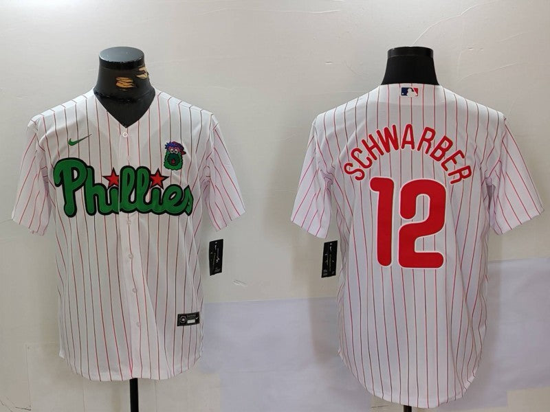 Men's Philadelphia Phillies Kyle Schwarber #12 White Limited Player jersey