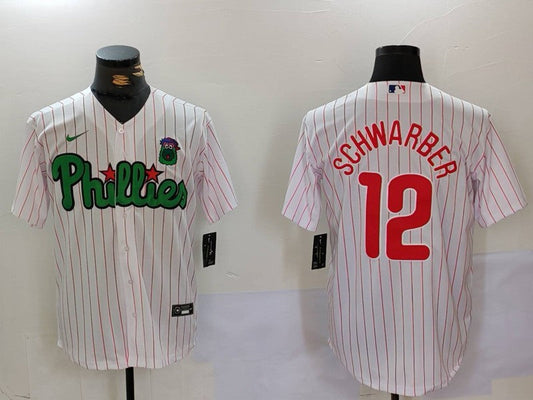 Men's Philadelphia Phillies Kyle Schwarber #12 White Limited Player jersey