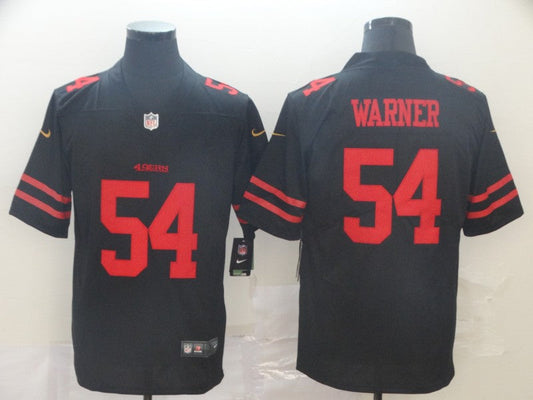 Men's San Francisco 49ers Fred Warner #54 Black Game jersey