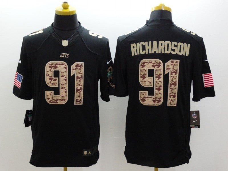 Men's New York Jets Sheldon Richardson #91 Black Game Player jersey