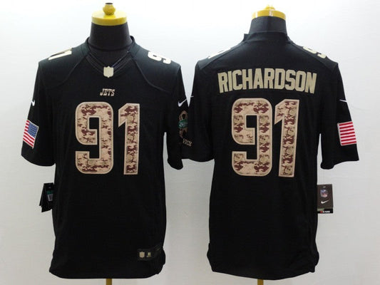 Men's New York Jets Sheldon Richardson #91 Black Game Player jersey