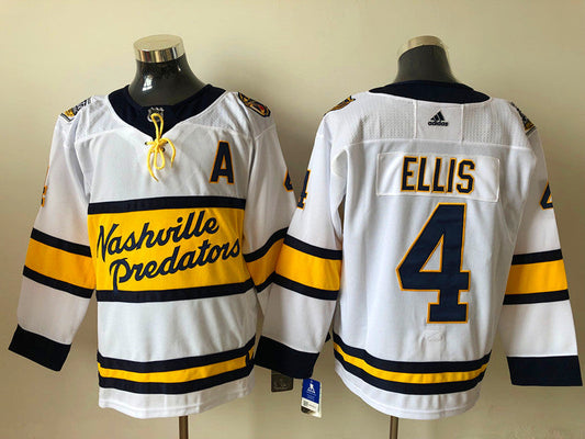 Men's Nashville Predators Ryan Ellis #4 White Breakaway Player jersey
