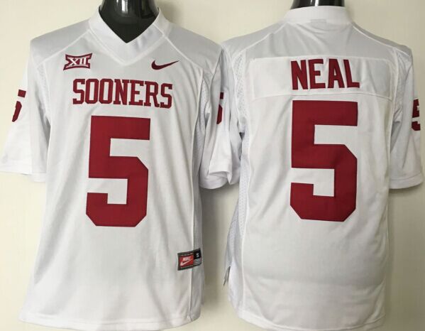 Men's Oklahoma Sooners Durron Neal #5 White Player Game Jersey
