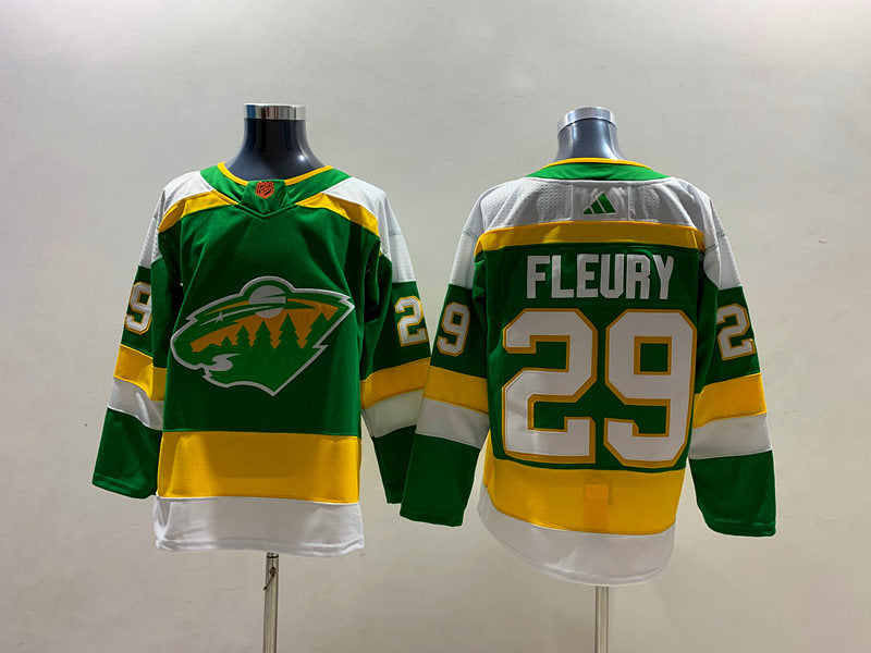 Men's Minnesota Wild Marc Andre Fleury #29 Green Breakaway Player jersey