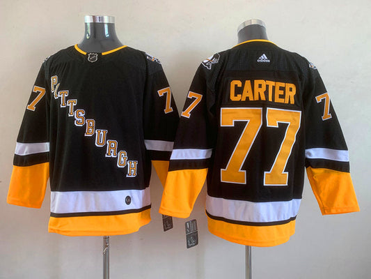 Men's Pittsburgh Penguins Jeff Carter #77 Black Player jersey