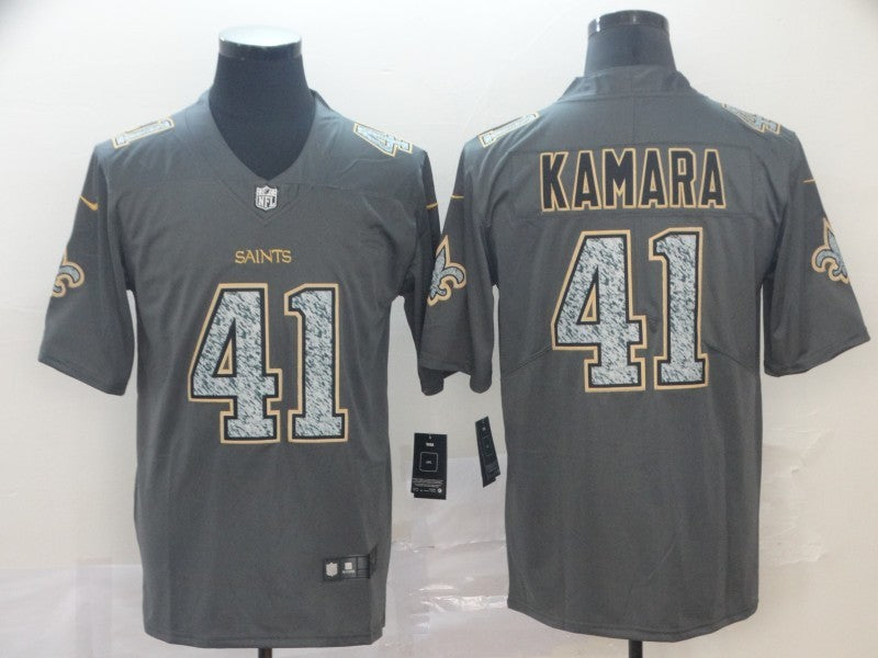 Men's New Orleans Saints Alvin Kamara #41 Gray Player Game jersey