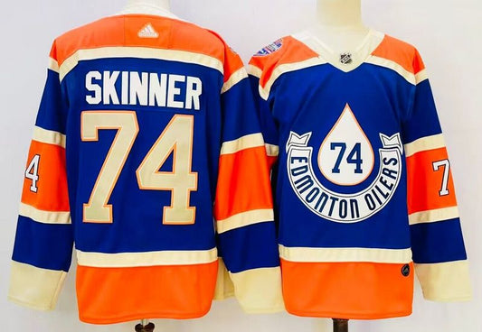 Men's Edmonton Oilers Stuart Skinner #74 Blue Game jersey
