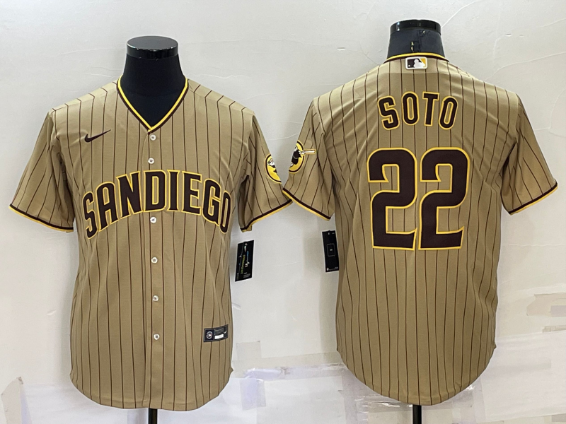 Men's San Diego Padres Juan Soto #22 Tan Replica Player jersey