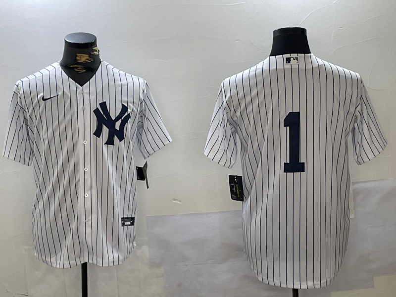 Men's New York Yankees Billy Martin #1 White Replica Player jersey