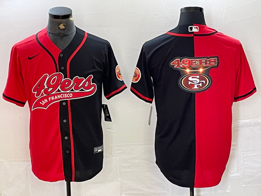 Men's San Francisco 49ers Red/Black Team jersey Joint Edition