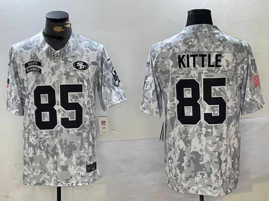 Men's San Francisco 49ers George Kittle #85 Arctic Camo 2024 Salute to Service Limited jersey