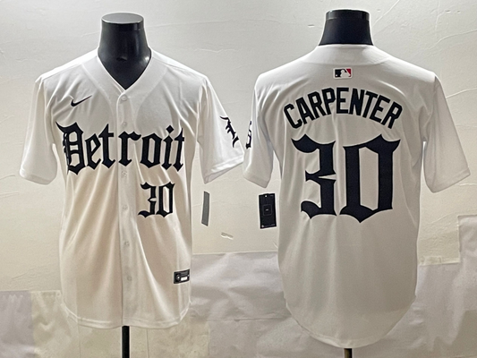Men's Detroit Tigers Kerry Carpenter #30 White Game Jersey