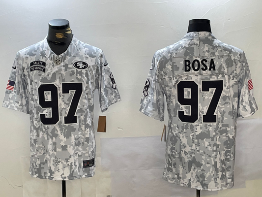 Men's San Francisco 49ers Nick Bosa #97 Arctic Camo 2024 Salute to Service Limited jersey