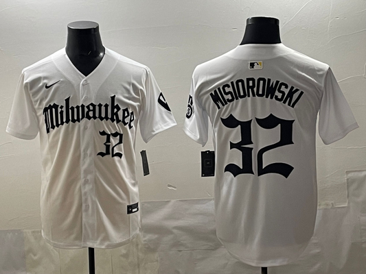 Men's Milwaukee Brewers Jacob Misiorowski #32 White Replica Team Jersey