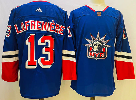 Men's New York Rangers Alexis Lafreniere #13 Blue Player jersey