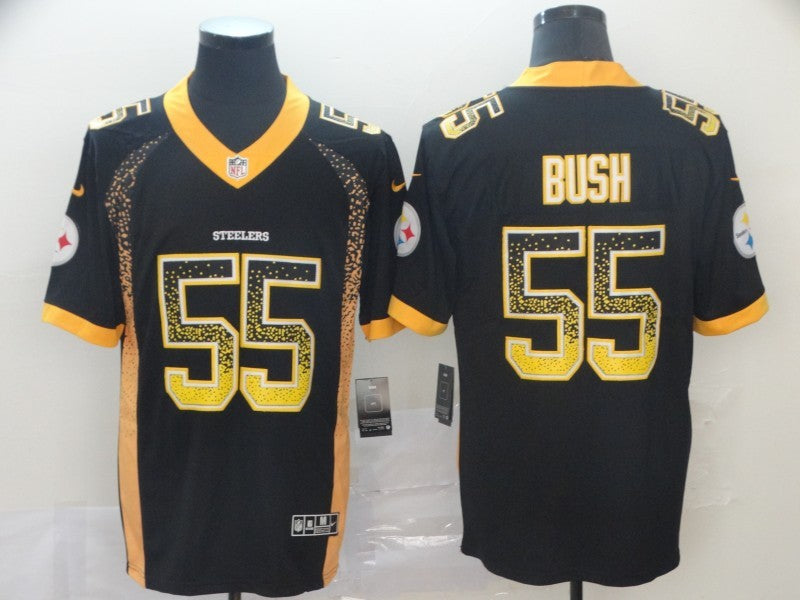 Men's Pittsburgh Steelers Devon Bush Jr. #55 Black Player jersey