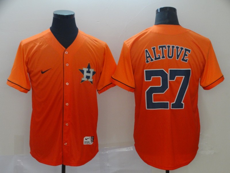 Men's Houston Astros Jose Altuve #27 Orange Game Player jersey
