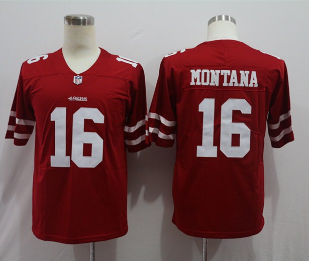 Men's San Francisco 49ers Joe Montana #16 Red Game jersey