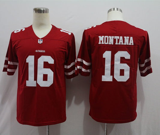 Men's San Francisco 49ers Joe Montana #16 Red Game jersey