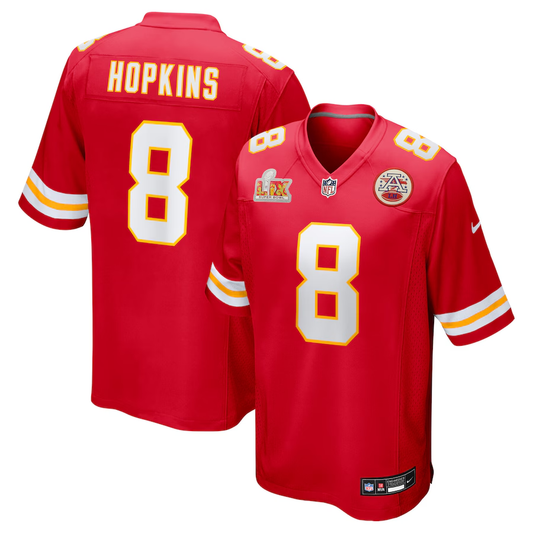 Men's Kansas City Chiefs DeAndre Hopkins #8 Red Super Bowl LIX Game Player jersey