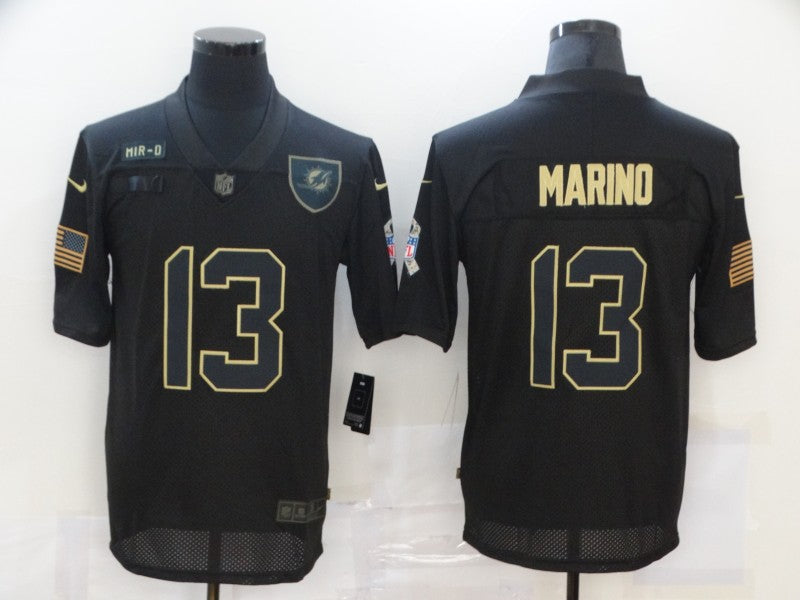 Men's Miami Dolphins #13 Dan Marino Black Game Player jersey