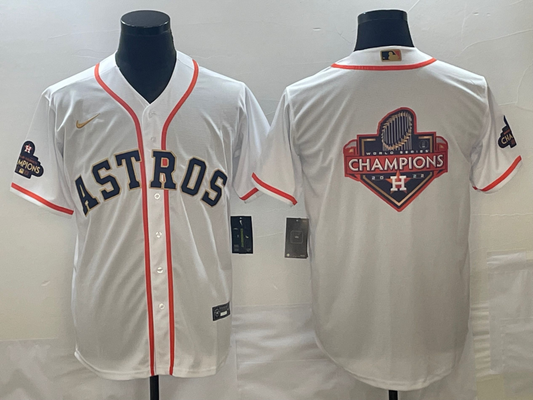 Men's Houston Astros White 2023 Gold Collection Replica Player jersey