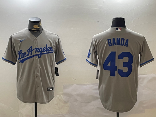 Men's Los Angeles Dodgers Anthony Banda #43 Gray Replica Player jersey