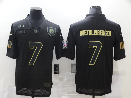 Men's Pittsburgh Steelers Ben Roethlisberger #7 Black Game Player jersey