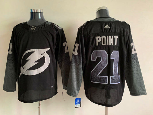 Men's Tampa Bay Lightning Brayden Point #21 Black Player jersey