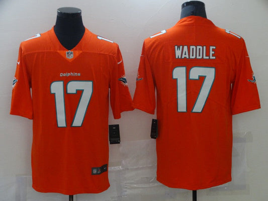 Men's Miami Dolphins Jaylen Waddle #17 Orange Game jersey