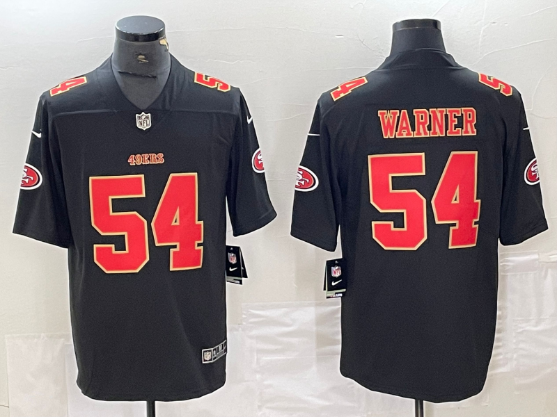 Men's San Francisco 49ers Fred Warner #54 Black Fashion Game jersey