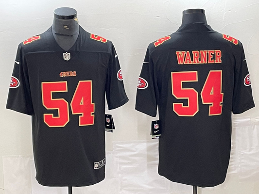 Men's San Francisco 49ers Fred Warner #54 Black Fashion Game jersey