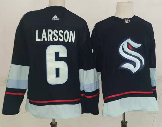 Men's Seattle Kraken Adam Larsson #6 Deep Sea Blue Home Breakaway Player jersey