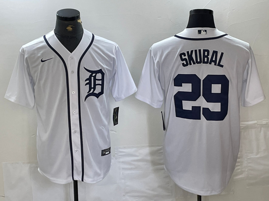 Men's Detroit Tigers Tarik Skubal #29 White Home Limited Player jersey