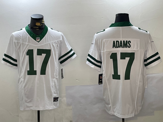 Men's New York Jets Davante Adams #17 Legacy White Game jersey