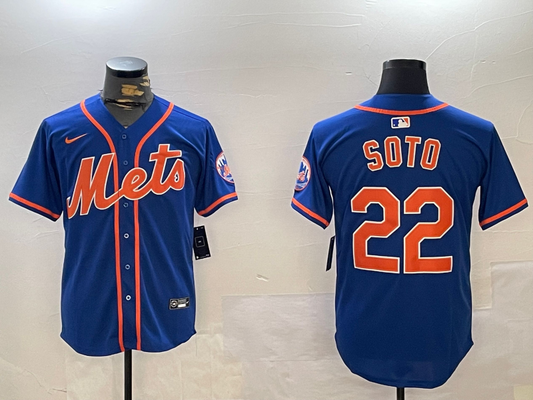 Men's New York Mets Juan Soto #22 Royal Alternate Replica Player jersey
