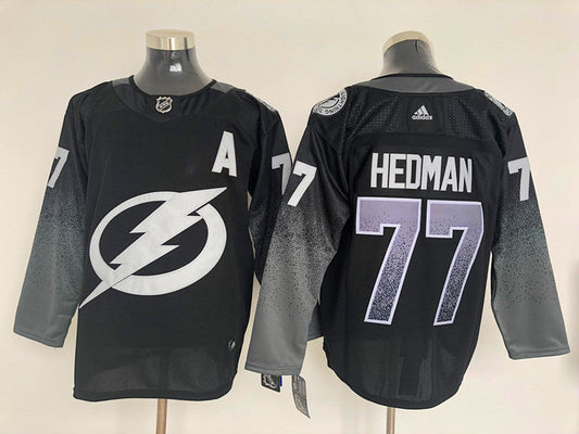 Men's Tampa Bay Lightning Victor Hedman #77 Black Home Breakaway jersey