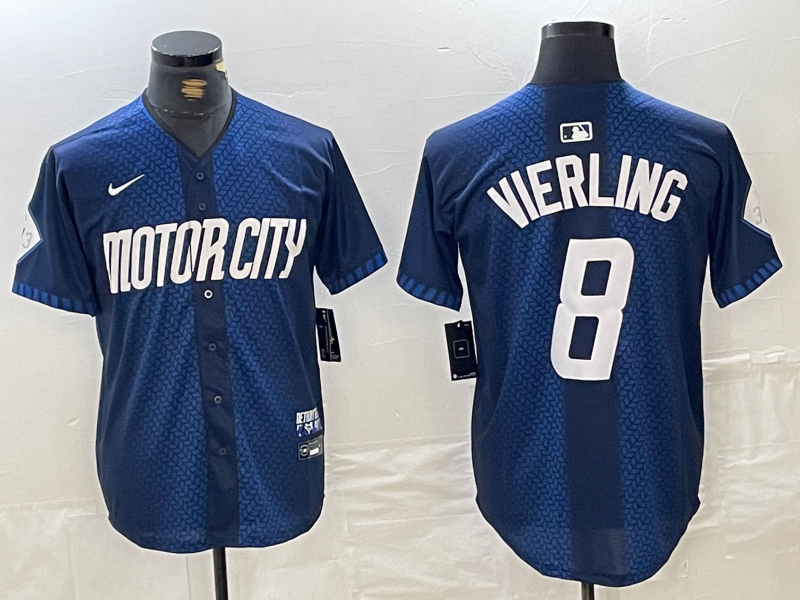 Men's Detroit Tigers Matt Vierling #8 Navy 2024 City Connect Limited jersey