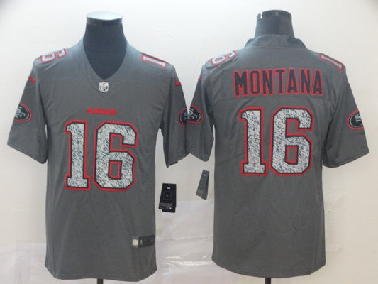 Men's San Francisco 49ers Joe Montana #16 Gray Game Player jersey