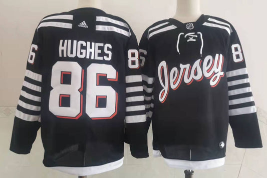Men's New jersey Devils Jack Hughes #86 Black Player Game jersey