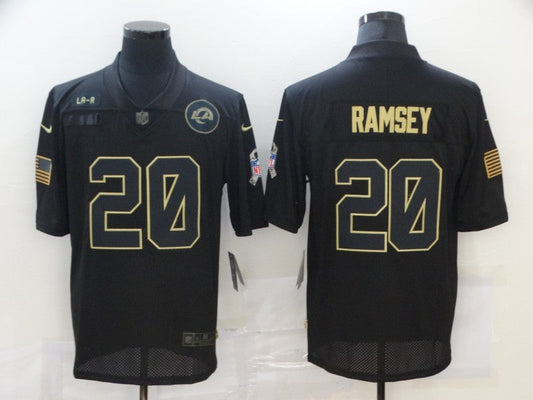 Men's Los Angeles Rams Jalen Ramsey #20 Black Game Player jersey