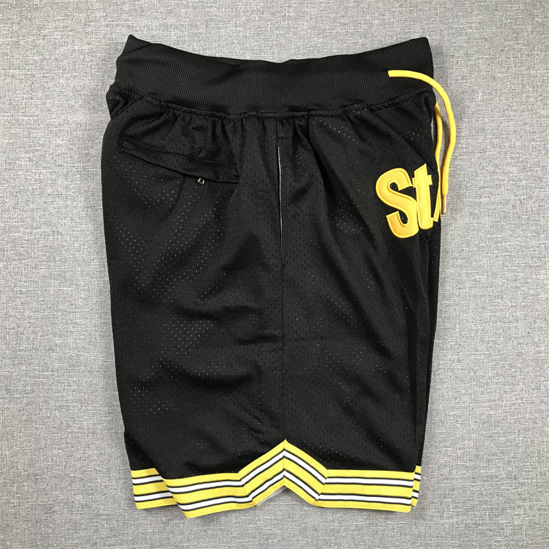 Men's Pittsburgh Steelers Black Pocket Shorts1