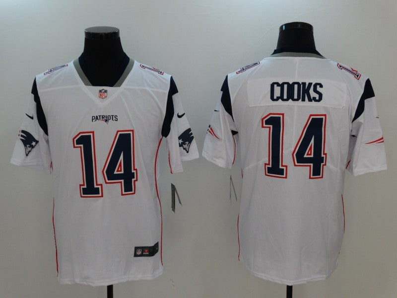 Men's New England Patriots Brandin Cooks #14 White Game Player jersey