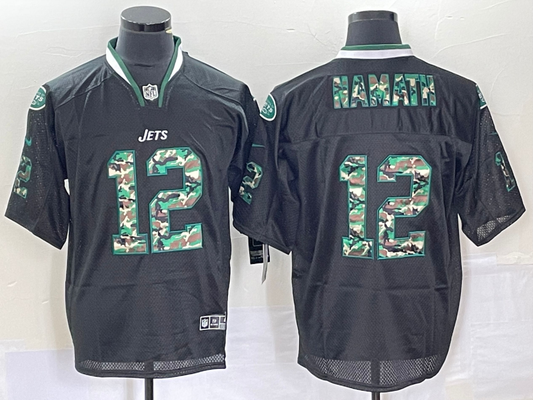 Men's New York Jets Joe Namath #12 Black Game jersey