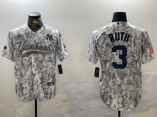 Men's New York Yankees Babe Ruth #3 Arctic Camo 2024 Salute to Service Limited jersey